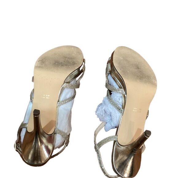 Touch of Nina Vionna Metallic Gold Sparkle Party Sandal Heels 8.5 - Picture 4 of 15